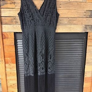 Boston Proper Black Lace Maxi Dress
